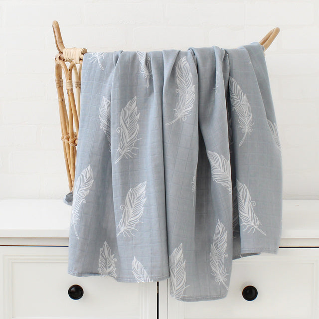 120x120cm Soft Bamboo Muslin Baby Swaddle Blanket Cotton Blend