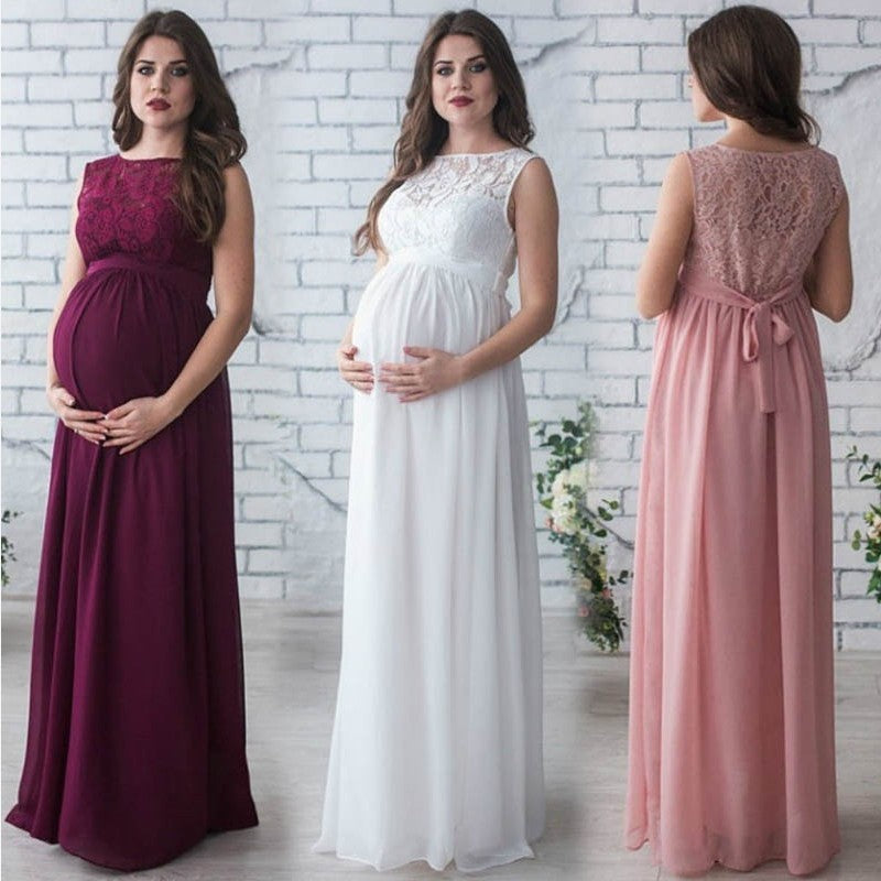 Lace Sleeveless Maternity Dress