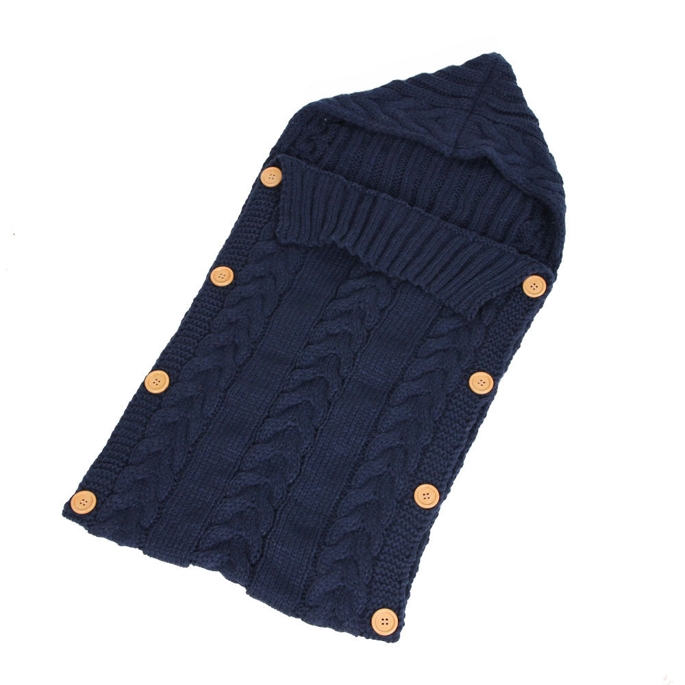 New Autumn Winter Newborn Baby Boy Girl Knit Sleeping Bag Clothes Infant Baby Pure Color Hold Blanket