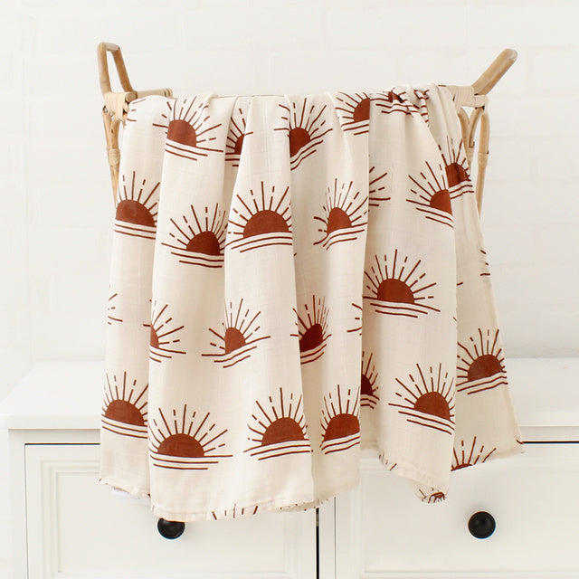 120x120cm Soft Bamboo Muslin Baby Swaddle Blanket Cotton Blend