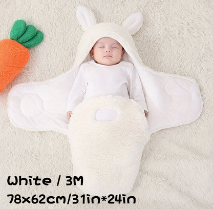 Super Soft Baby Sleeping Bag Fluffy Fleece Newborn Blanket Swaddle Blankets, Unisex Baby Wrap For Newborn Baby Boys Girls With Head-Protecting &amp; Head-Supporting Function, Wearable Swaddle Sleep Sack