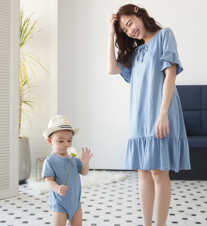 Mid-length Maternity Dress Parent-child Nursing Clothes Slimming