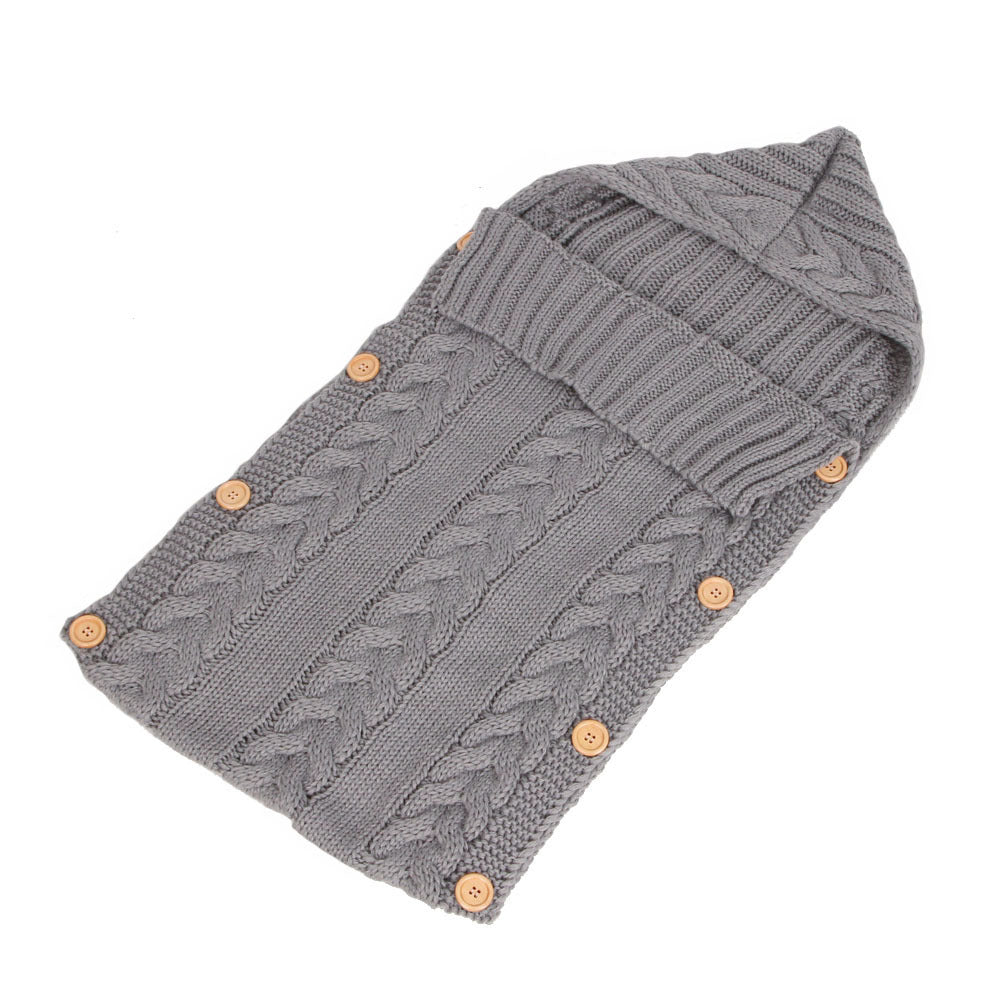 New Autumn Winter Newborn Baby Boy Girl Knit Sleeping Bag Clothes Infant Baby Pure Color Hold Blanket