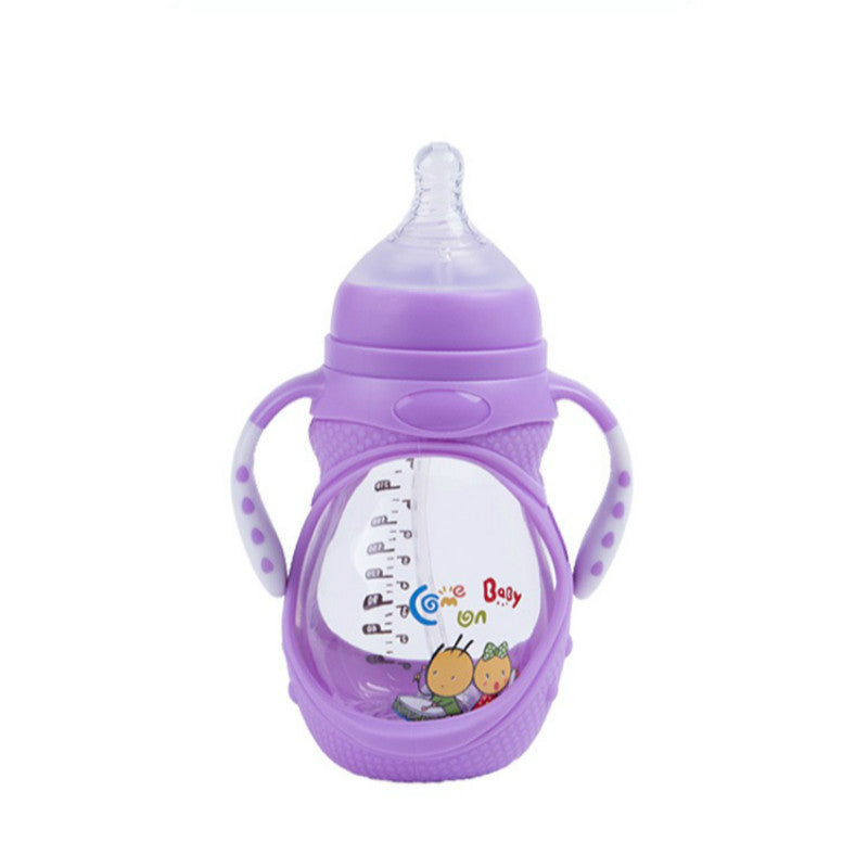 240ML Infant Food Silicone Explosion-proof Glass Feeding