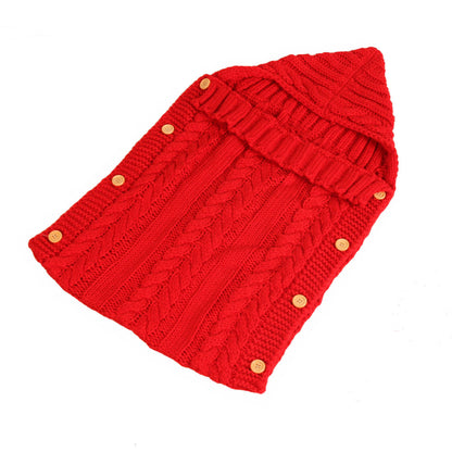 New Autumn Winter Newborn Baby Boy Girl Knit Sleeping Bag Clothes Infant Baby Pure Color Hold Blanket