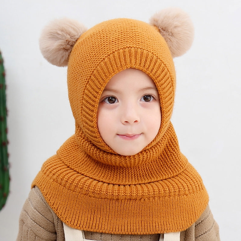 Thickened Warm Ear Protection Shawl Baby Woolen