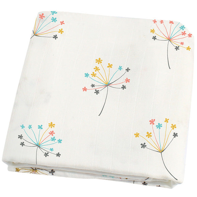 120x120cm Soft Bamboo Muslin Baby Swaddle Blanket Cotton Blend