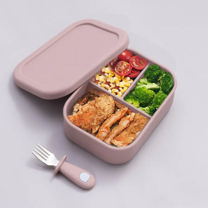 Silicone Baby Feeding Set: Leakproof, Microwave-Safe Bowl &amp; Plate with Lunch Box Design