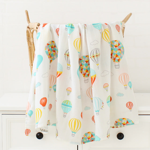 120x120cm Soft Bamboo Muslin Baby Swaddle Blanket Cotton Blend