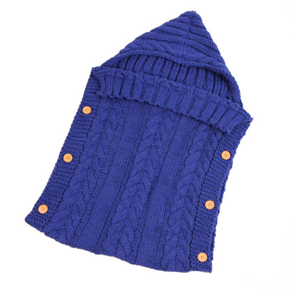 New Autumn Winter Newborn Baby Boy Girl Knit Sleeping Bag Clothes Infant Baby Pure Color Hold Blanket