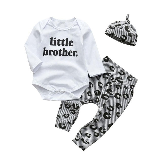 3 Pcs Newborn Baby Boy Clothes Set Cloud Boys Cotton White