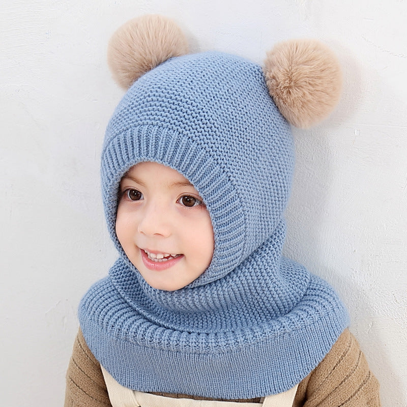 Thickened Warm Ear Protection Shawl Baby Woolen