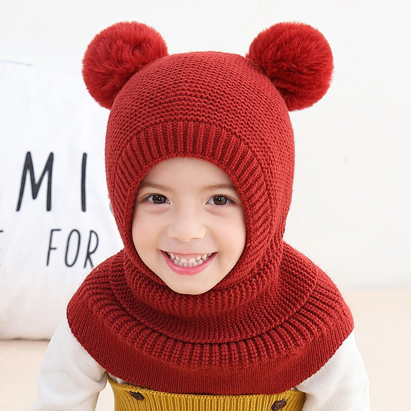 Thickened Warm Ear Protection Shawl Baby Woolen