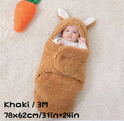 Super Soft Baby Sleeping Bag Fluffy Fleece Newborn Blanket Swaddle Blankets, Unisex Baby Wrap For Newborn Baby Boys Girls With Head-Protecting &amp; Head-Supporting Function, Wearable Swaddle Sleep Sack