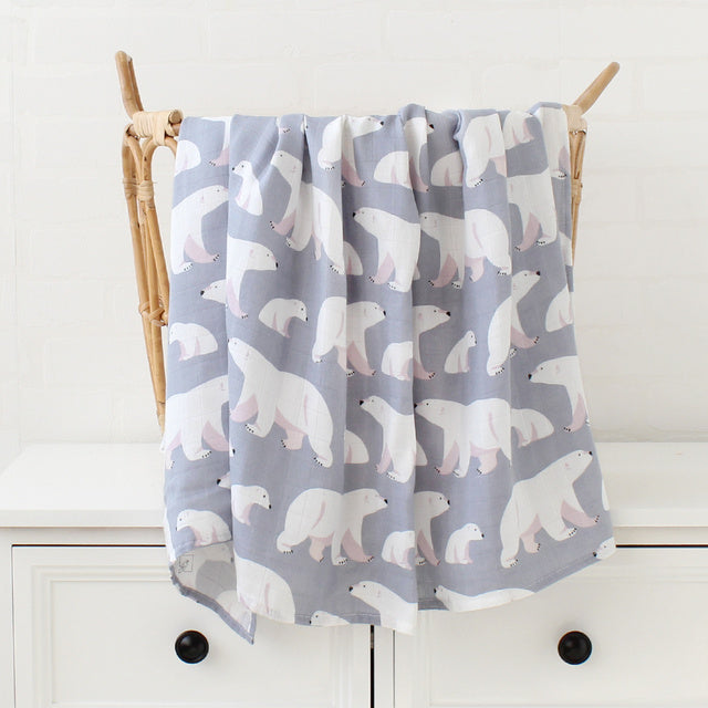 120x120cm Soft Bamboo Muslin Baby Swaddle Blanket Cotton Blend