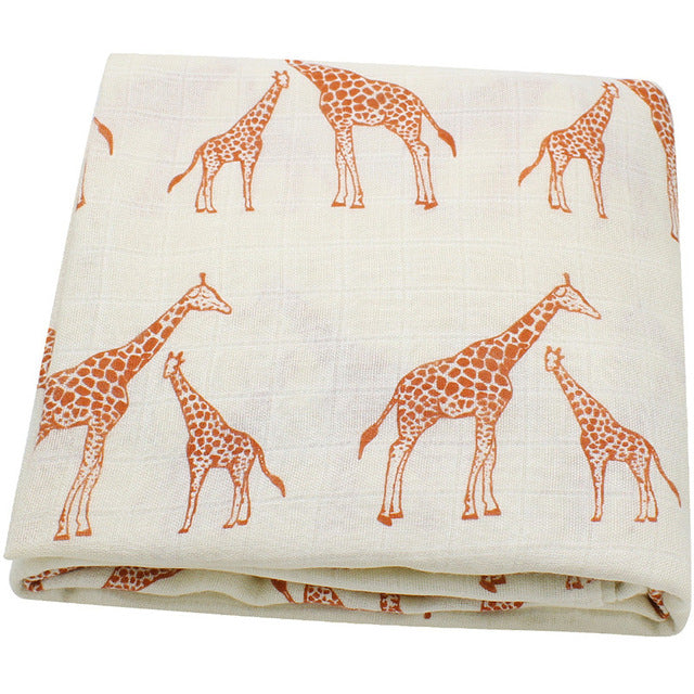 120x120cm Soft Bamboo Muslin Baby Swaddle Blanket Cotton Blend