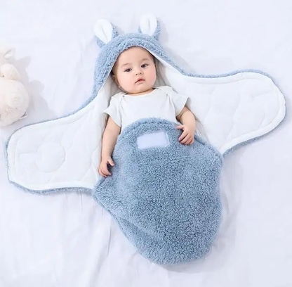 Super Soft Baby Sleeping Bag Fluffy Fleece Newborn Blanket Swaddle Blankets, Unisex Baby Wrap For Newborn Baby Boys Girls With Head-Protecting &amp; Head-Supporting Function, Wearable Swaddle Sleep Sack